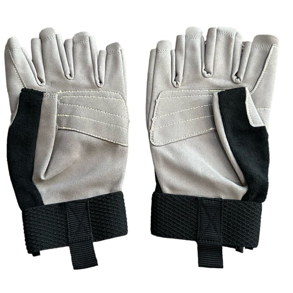 Intra-fit Open Finger Men’s Mountain Wall Rock Climbing Gloves Large Grey